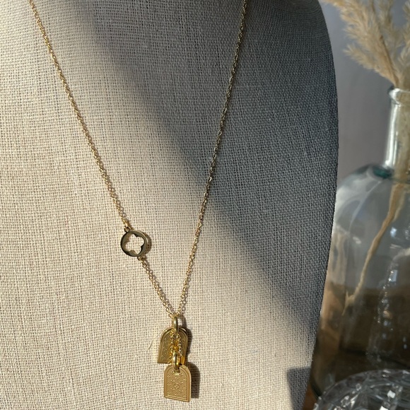 *LAST ONE!* Monogram Tags Necklace 18k Gold Plated - Picture 9 of 11